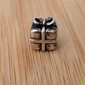 Pandora Retired Silver Present Box Charm